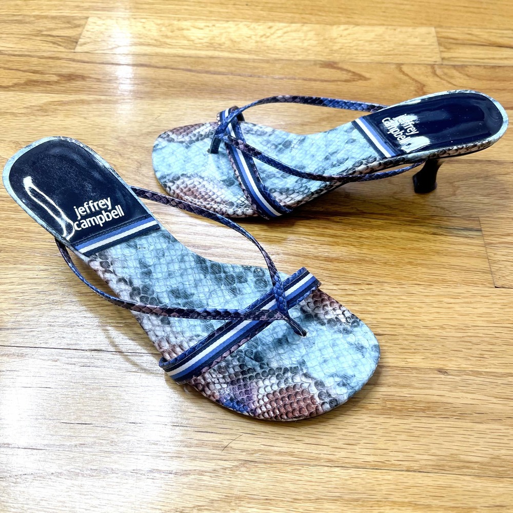 Eeuc Jeffrey Campbell Blue Python Ficelle Snakesk… - image 2